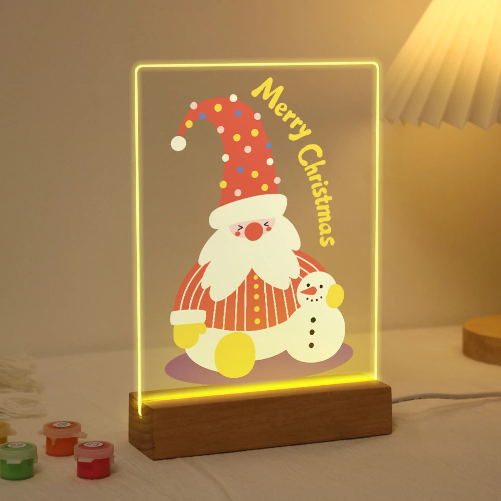 Paint by Numbers - Christmas Light | Cozy Gnome with Tiny Snowman