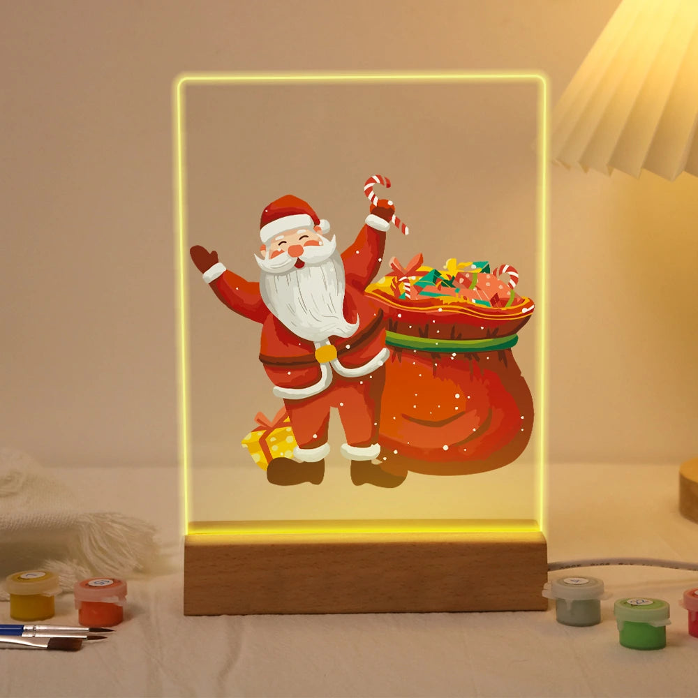 
Paint by Numbers - Christmas Light | Santa Waving with His Sack