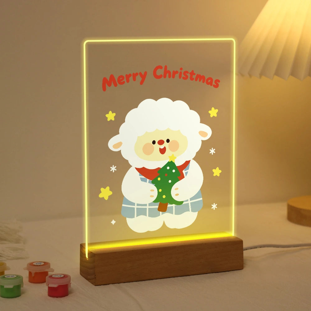 
Paint by Numbers - Christmas Light | Sheep Holding a Christmas Tree