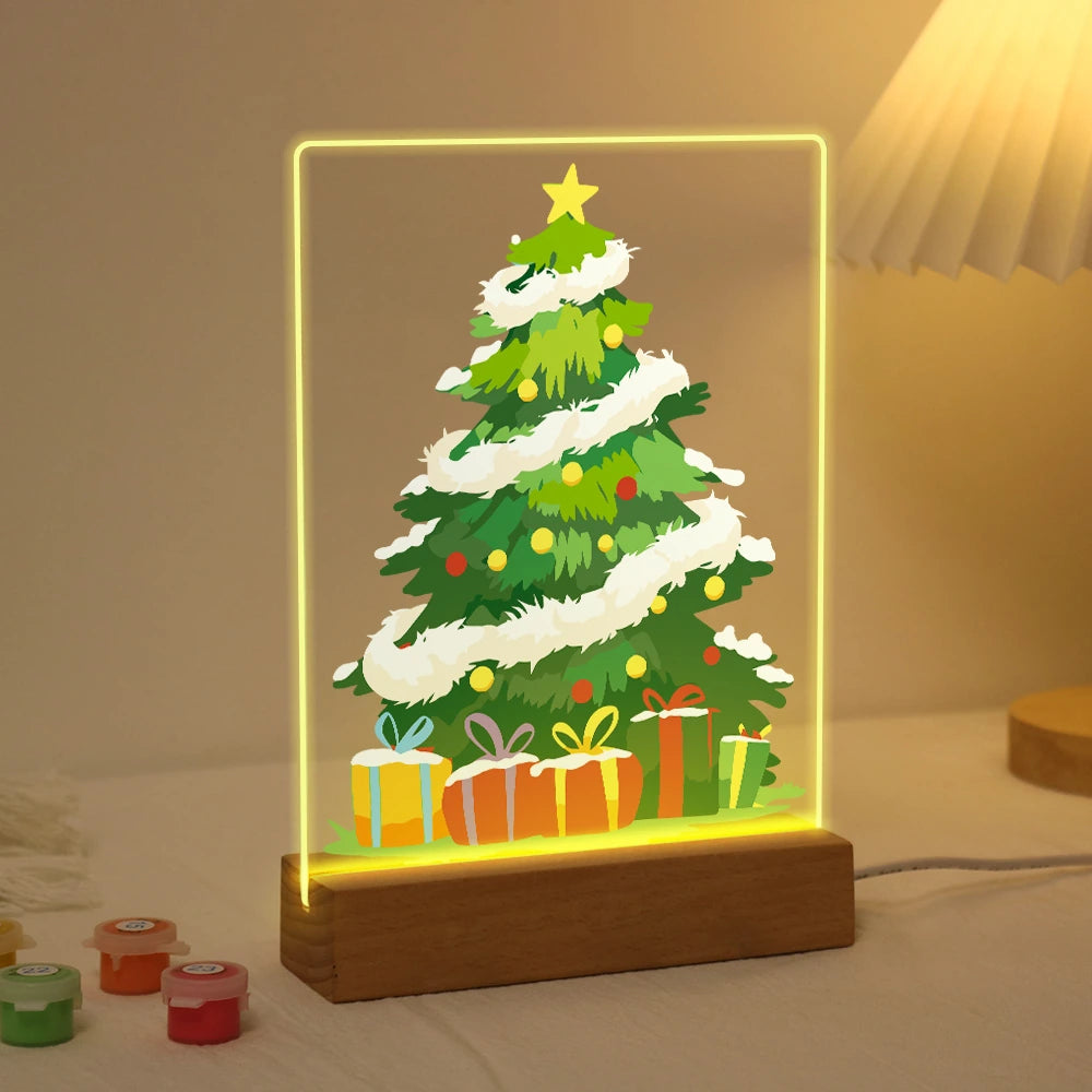 Paint by Numbers - Christmas Light | Snow-Covered Tree with Presents
