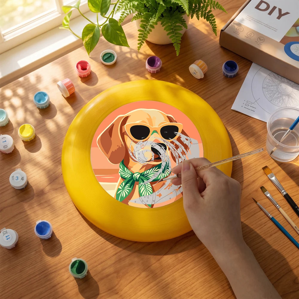 
Paint by Numbers - Frisbee | Beach Dog in Sunglasses