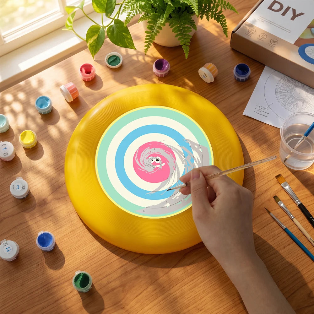 
Paint by Numbers - Frisbee | Bullseye Face in Pink