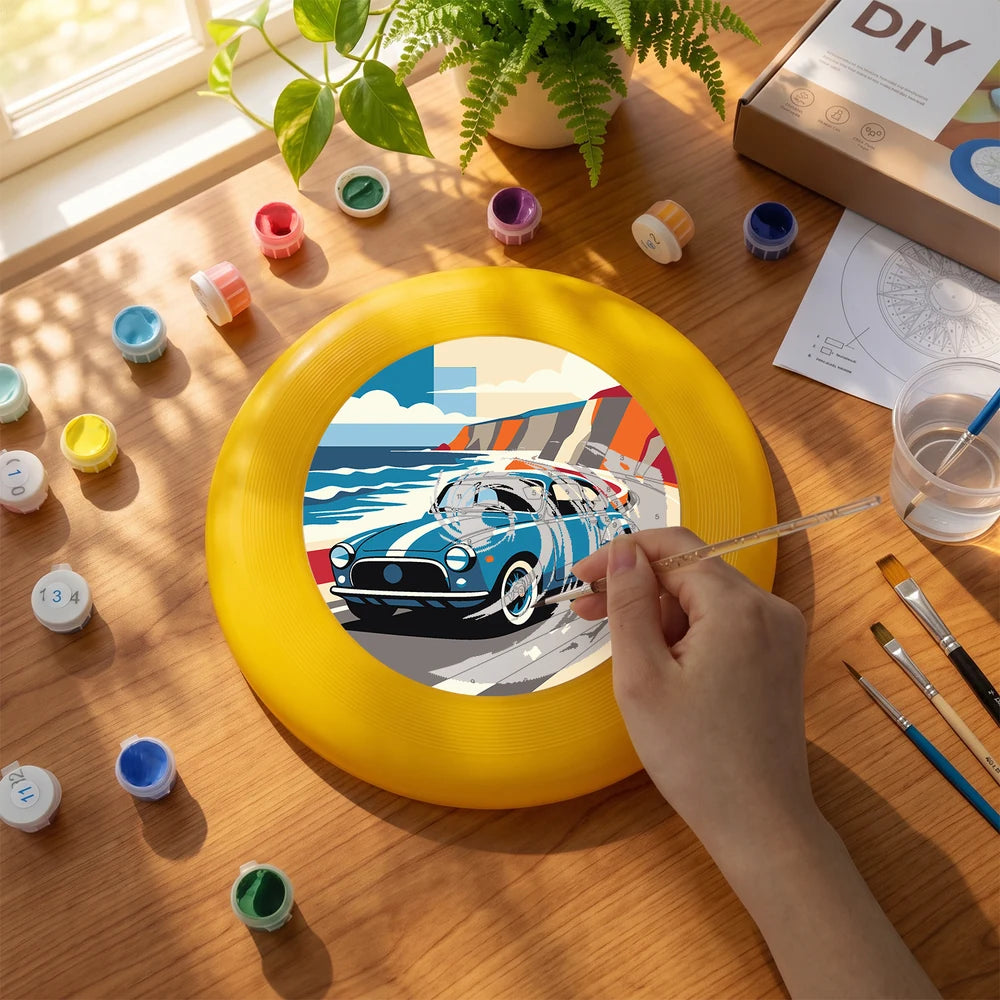 
Paint by Numbers - Frisbee | Classic Car by the Sea