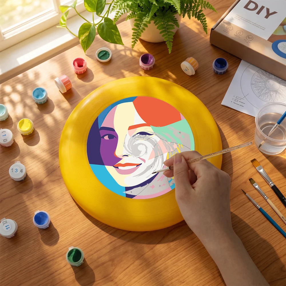 
Paint by Numbers - Frisbee | Geometric Woman Portrait