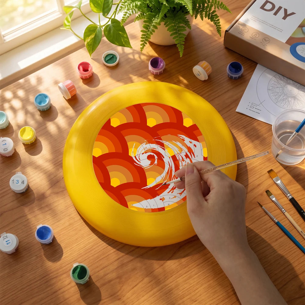 
Paint by Numbers - Frisbee | Orange Scale Pattern