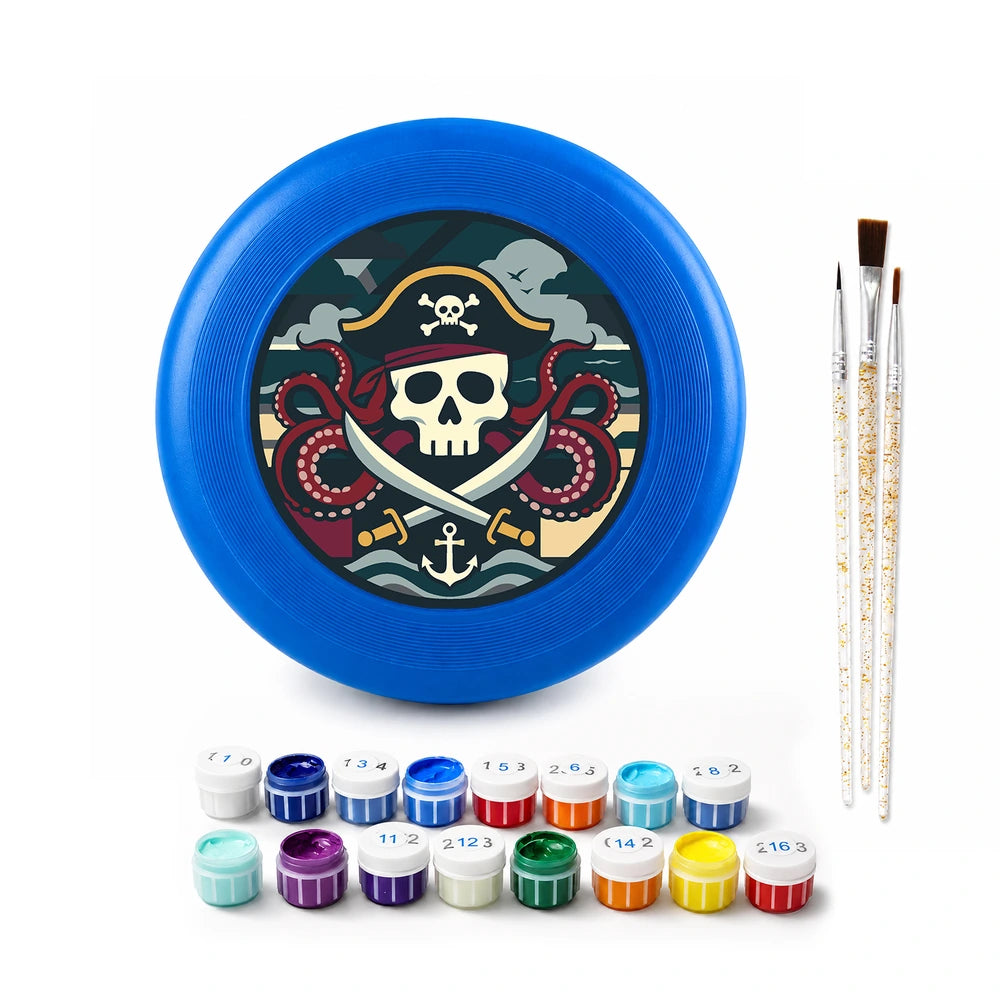 
Paint by Numbers - Frisbee | Pirate Skull and Anchor