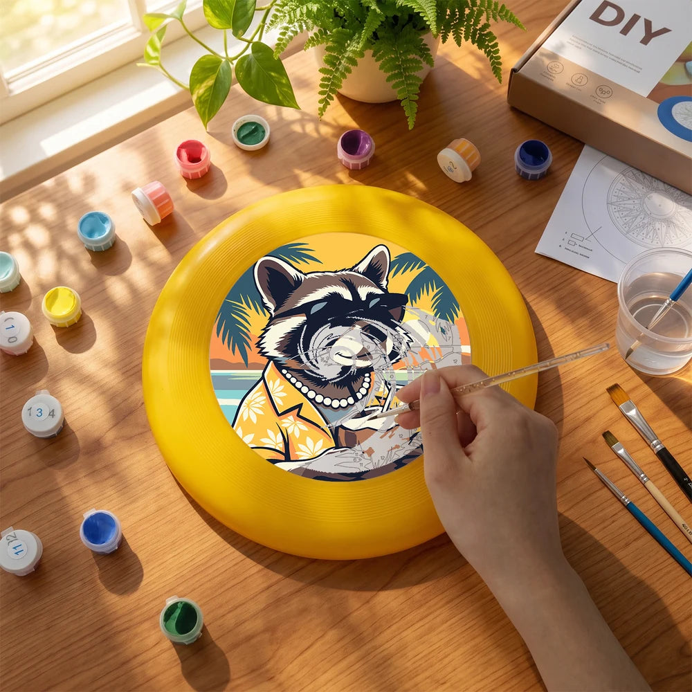Paint by Numbers - Frisbee | Raccoon on Holiday