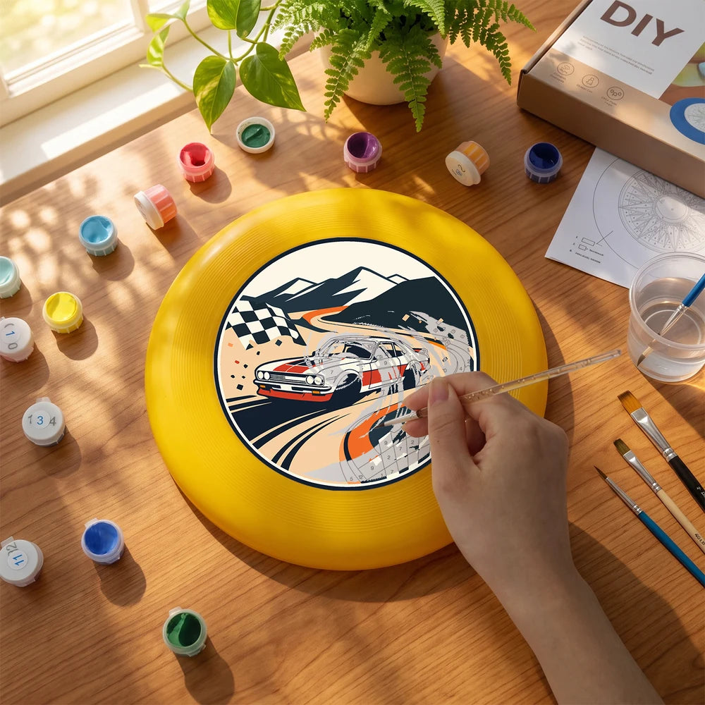 Paint by Numbers - Frisbee | Race Car on the Track