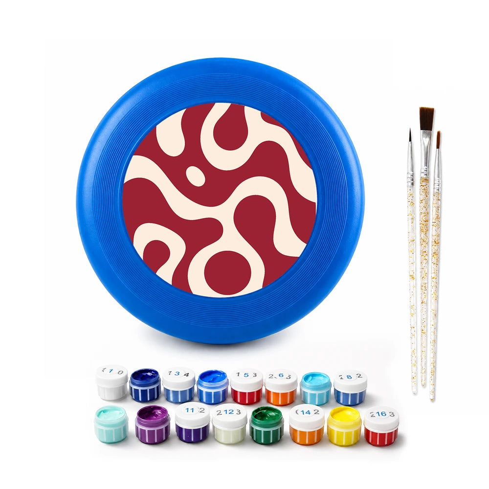 Paint by Numbers - Frisbee | Red Squiggle Pattern
