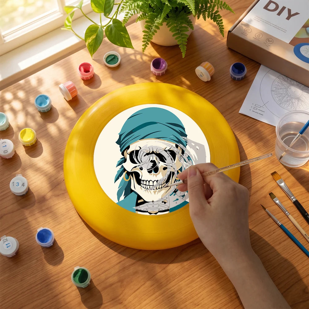 Paint by Numbers - Frisbee | Skull in a Teal Bandana
