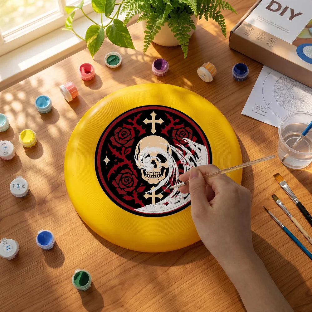 Paint by Numbers - Frisbee | Skull with Roses