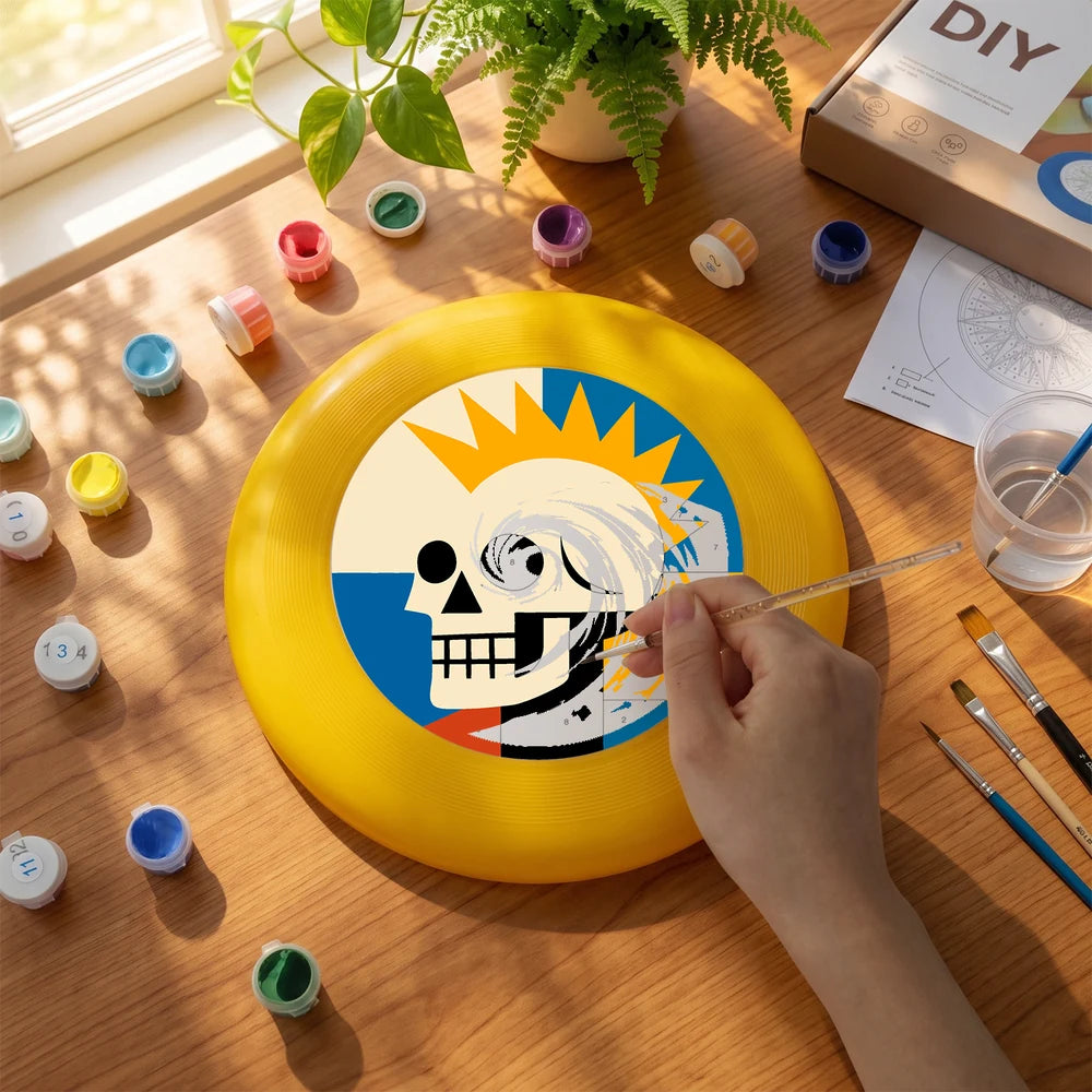 Paint by Numbers - Frisbee | Sunburst Skull