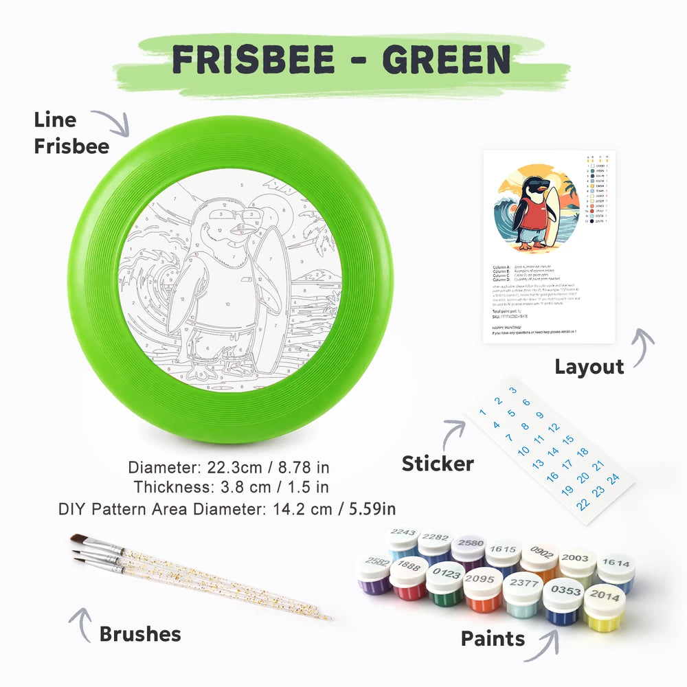 Paint by Numbers - Frisbee | Surfing Penguin