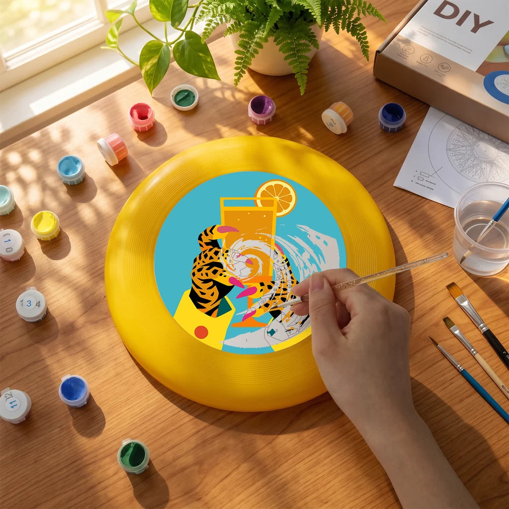 Paint by Numbers - Frisbee | Tiger with a Cocktail