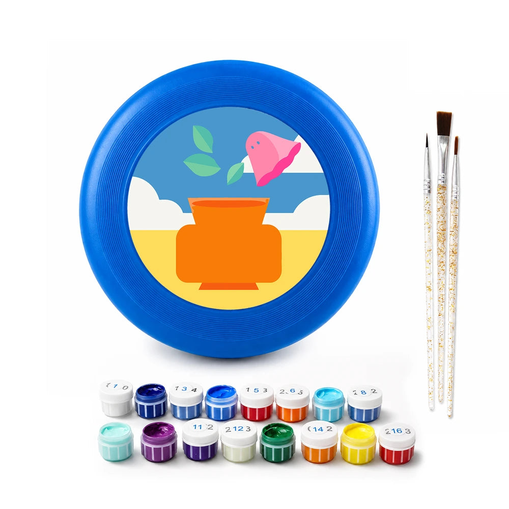 
Paint by Numbers - Frisbee | Vase with a Bird