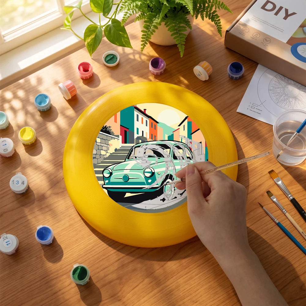 
Paint by Numbers - Frisbee | Vintage Car in the Village