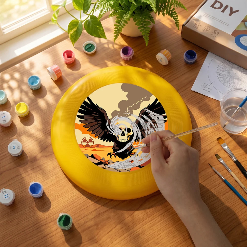 
Paint by Numbers - Frisbee | Winged Skull