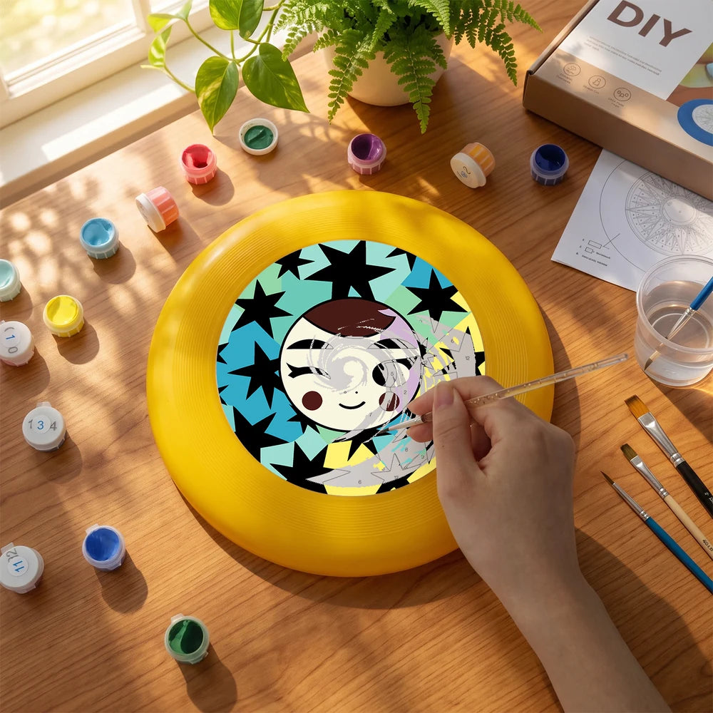 
Paint by Numbers - Frisbee | Winking Girl with Stars