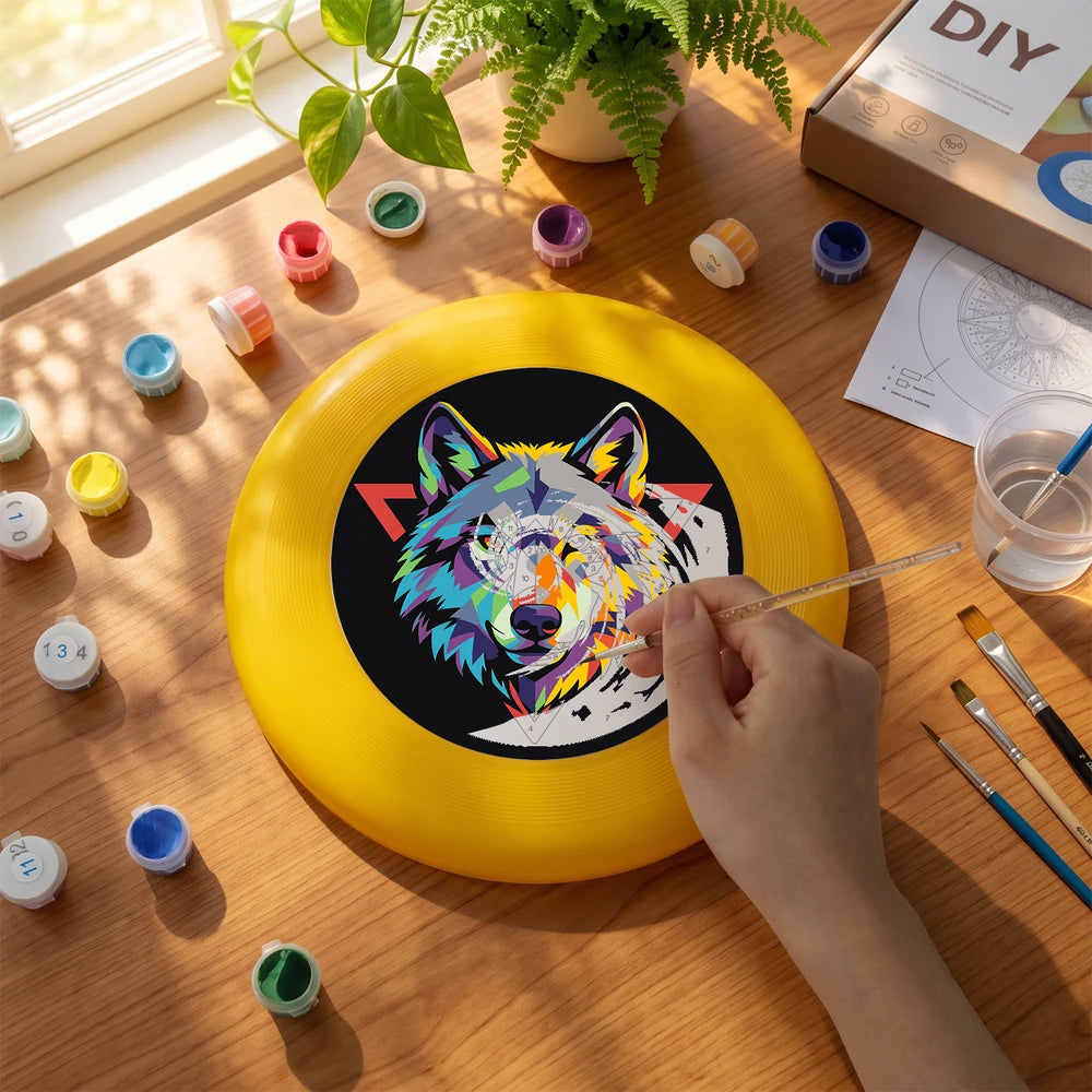 
Paint by Numbers - Frisbee | Wolf Head Emblem