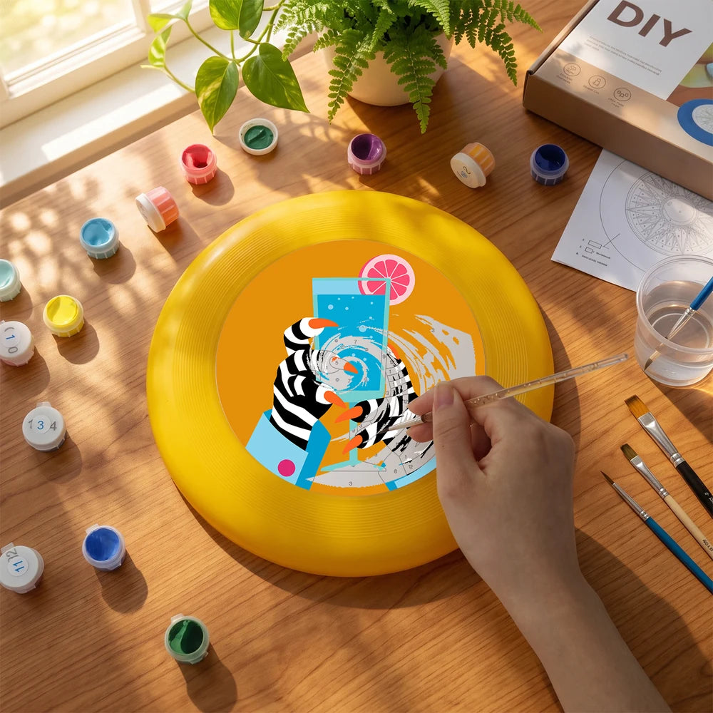 Paint by Numbers - Frisbee | Zebra with a Cocktail