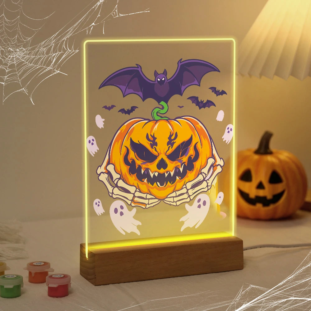 
Paint by Numbers - Halloween Light | Bat over the Grinning Pumpkin