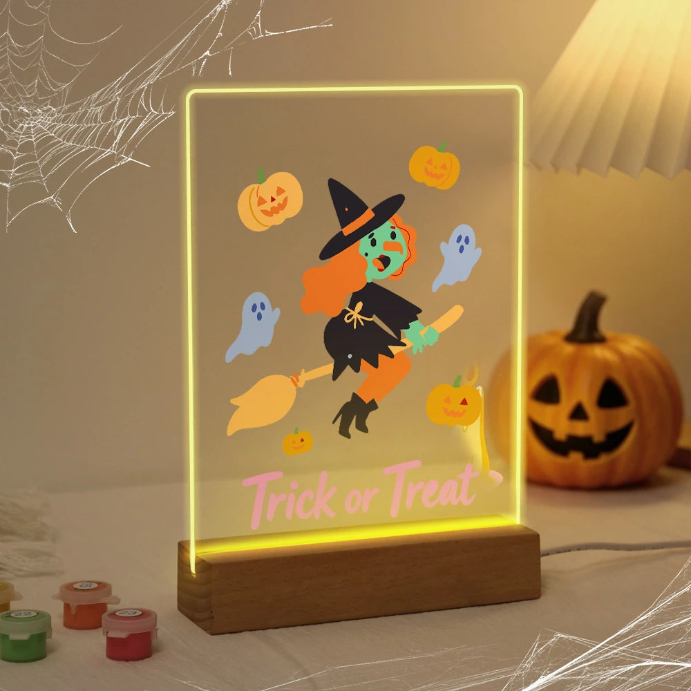 
Paint by Numbers - Halloween Light | Flying Witch Trick or Treat