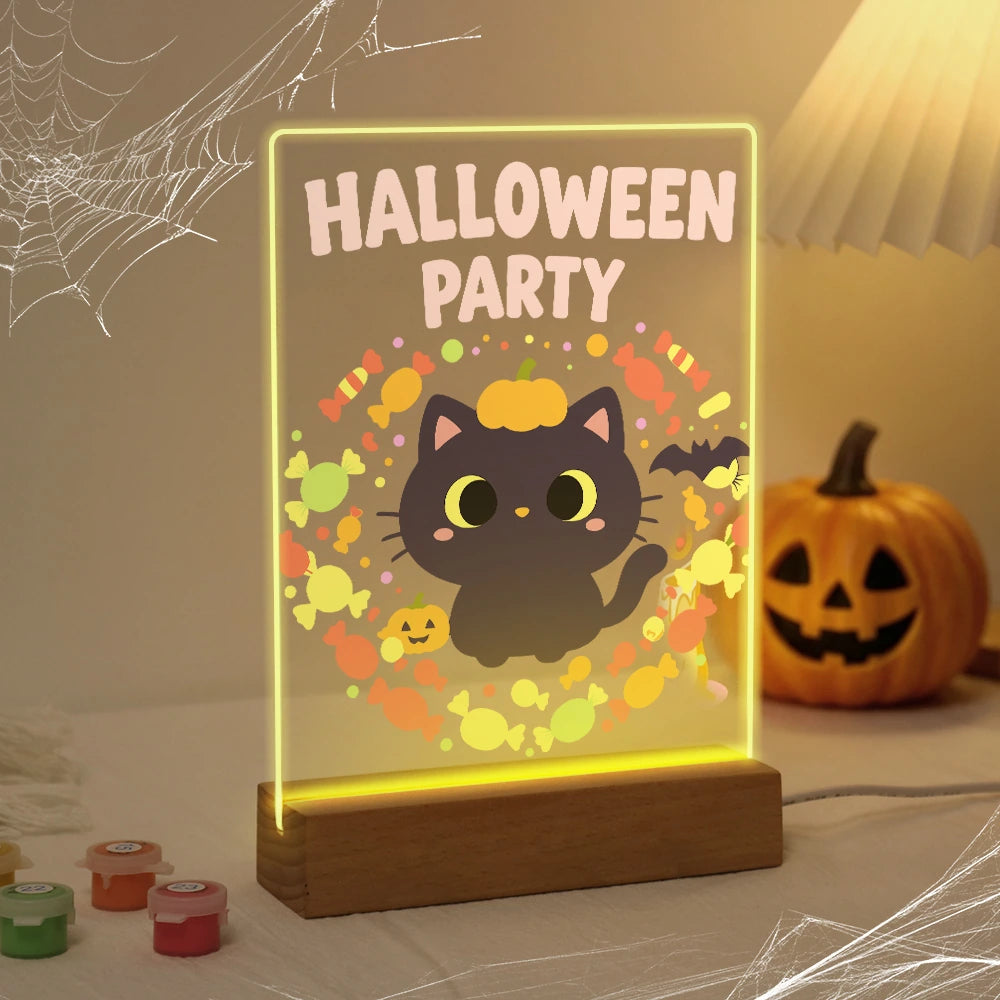 
Paint by Numbers - Halloween Light | Halloween Party Kitten