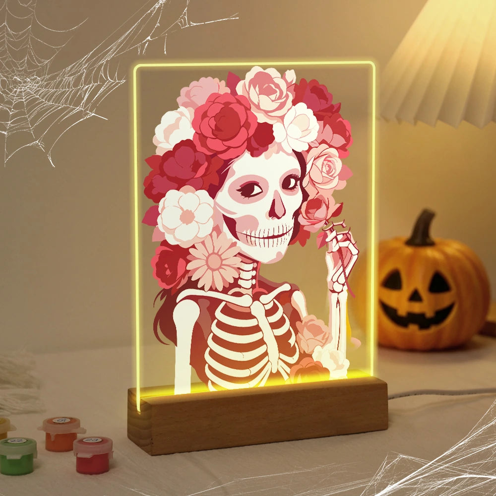 
Paint by Numbers - Halloween Light | Rose Skull Lady