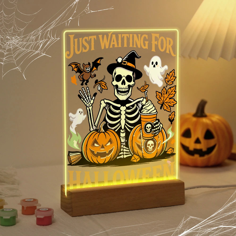 
Paint by Numbers - Halloween Light | Skeleton Waiting for Halloween