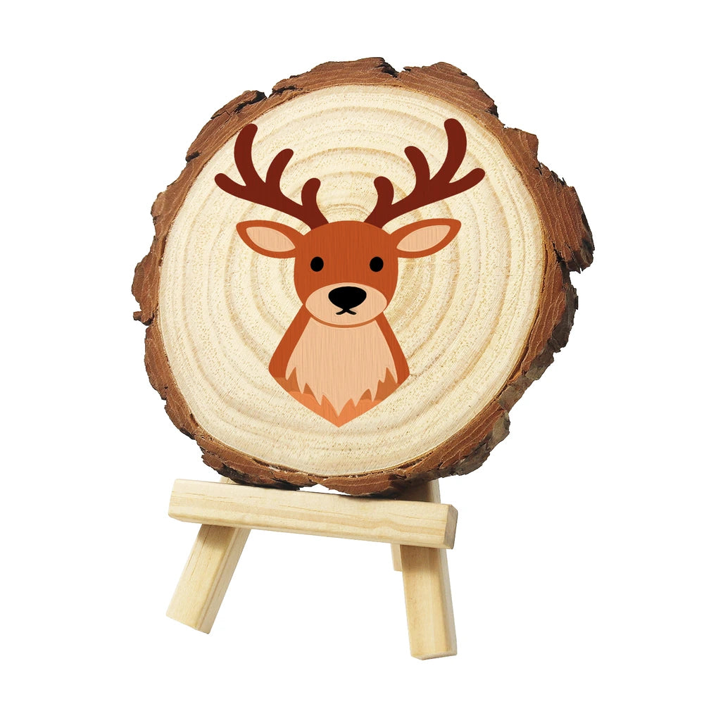 
Paint by Numbers - Wood Slice | Reindeer Face