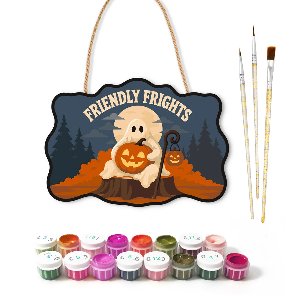 Paint by Numbers - Wooden Door Hanger | Friendly Frights