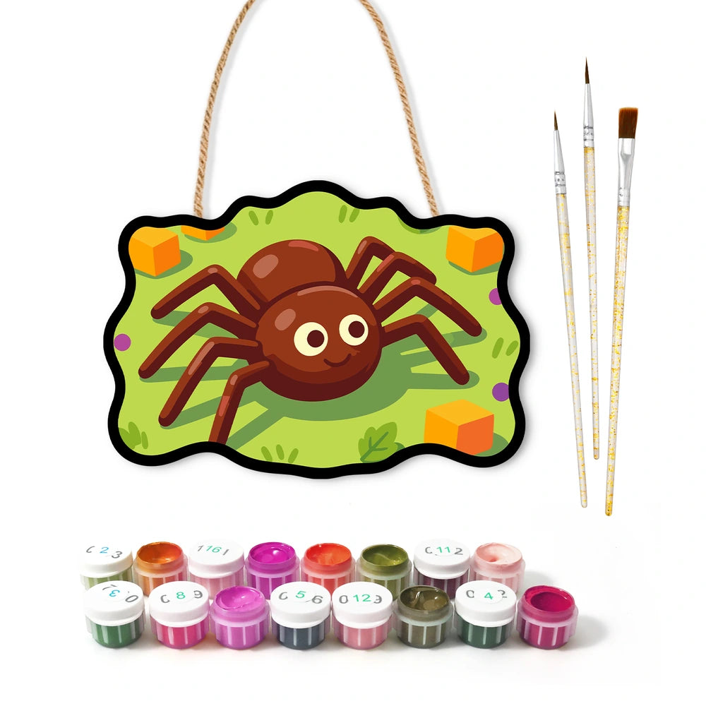 Paint by Numbers - Wooden Door Hanger | Friendly Spider with Candy