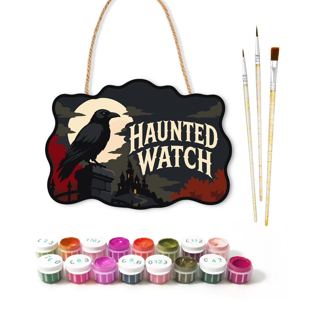Paint by Numbers - Wooden Door Hanger | Haunted Watch