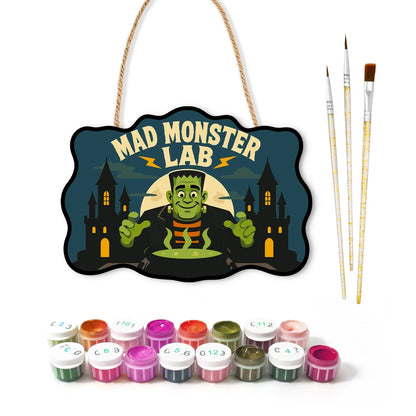 Paint by Numbers - Wooden Door Hanger | Mad Monster Lab