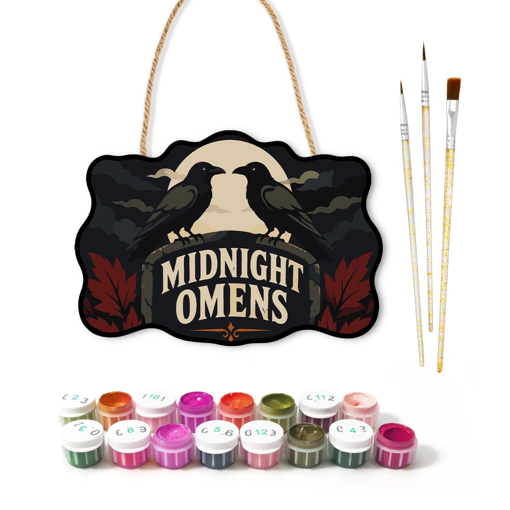 Paint by Numbers - Wooden Door Hanger | Midnight Omens