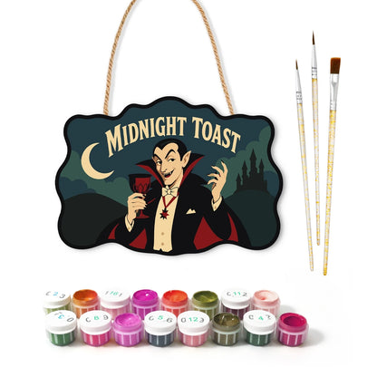 Paint by Numbers - Wooden Door Hanger | Midnight Toast