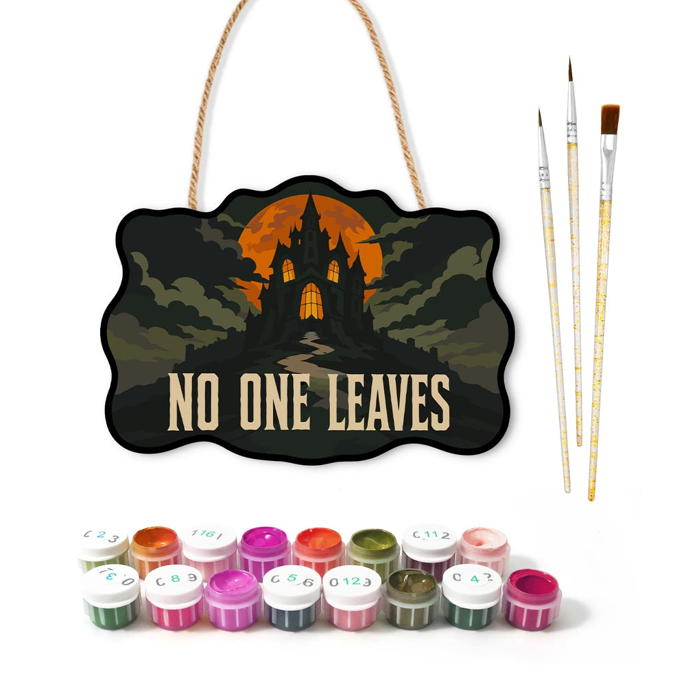 Paint by Numbers - Wooden Door Hanger | No One Leaves