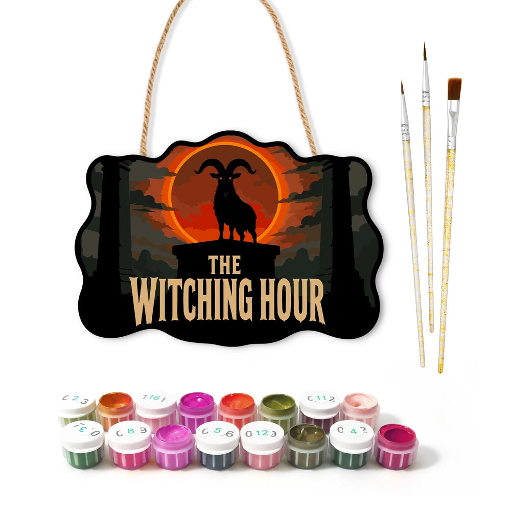 Paint by Numbers - Wooden Door Hanger | The Witching Hour