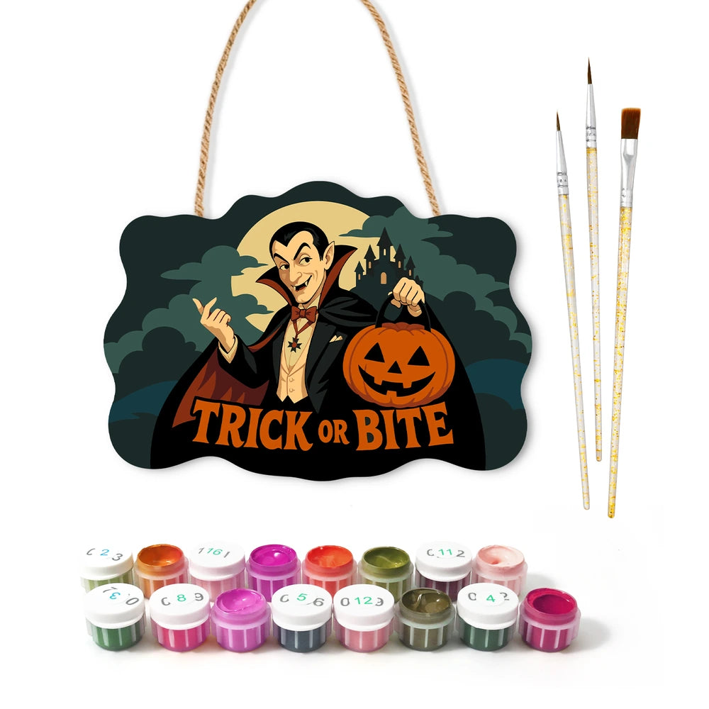 Paint by Numbers - Wooden Door Hanger | Trick or Bite