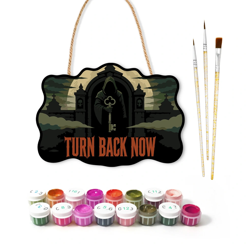 Paint by Numbers - Wooden Door Hanger | Turn Back Now