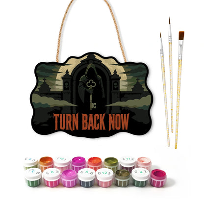 Paint by Numbers - Wooden Door Hanger | Turn Back Now