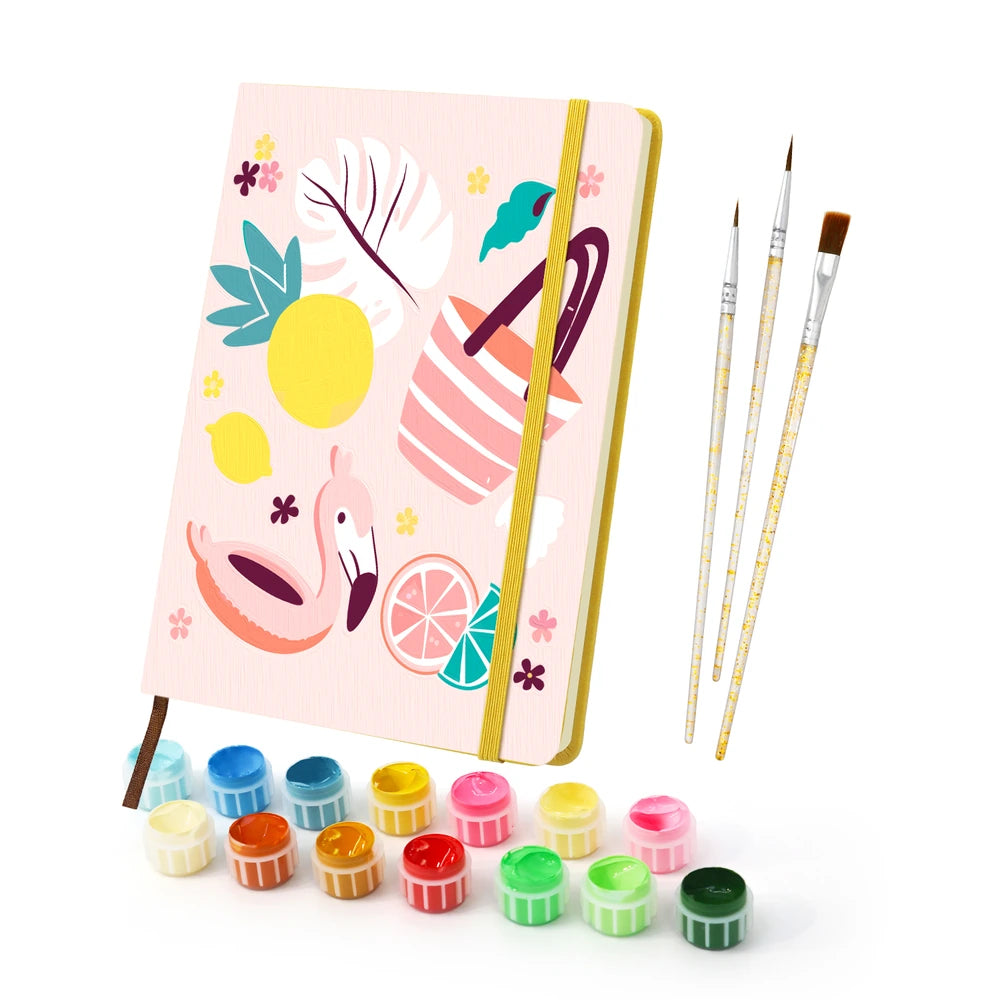 
Paint by Numbers Hardcover Journal Notebook - Pink Summer Pool Party