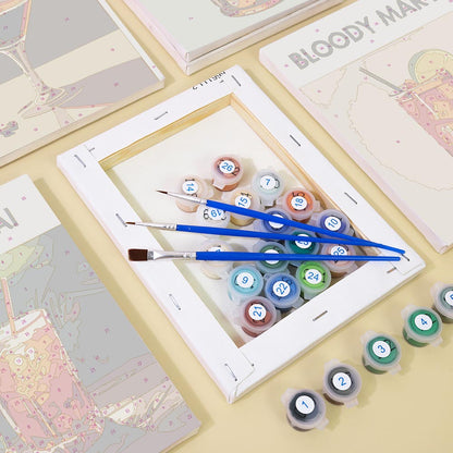 Paint by Numbers – 6 Mini Paintings | Modern Cocktails Set