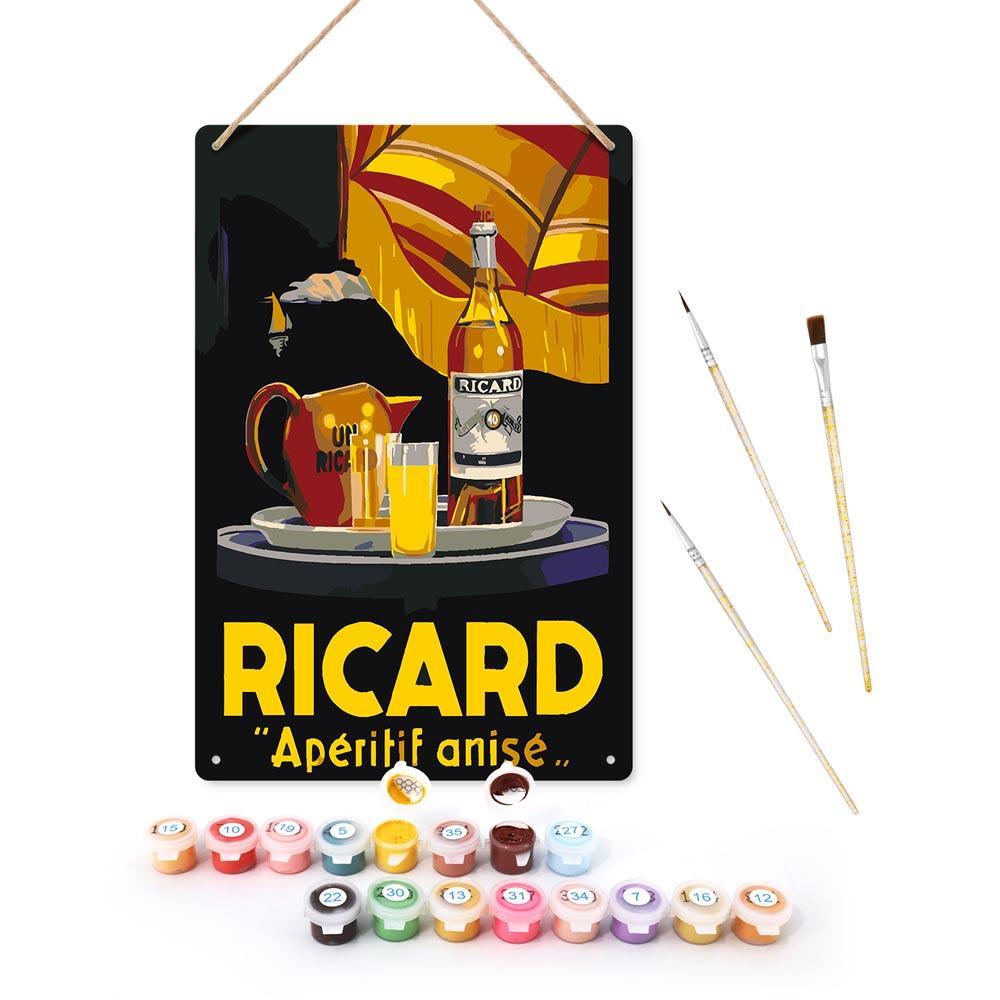
Paint by Numbers – Vintage Bar Wall Art | Ricard Apéritif Anisé (Night Version)