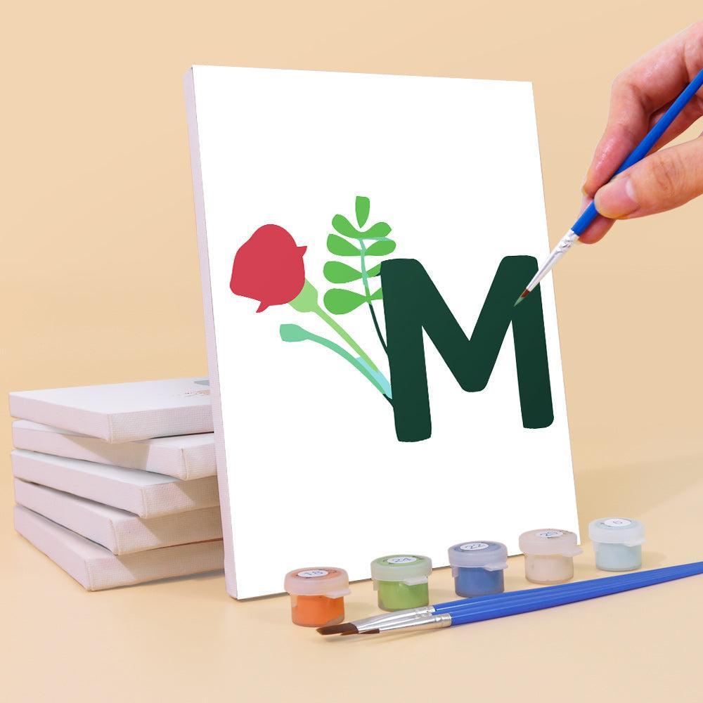 Paint by Numbers – Alphabet Painting Kit | A to Z Floral Letters