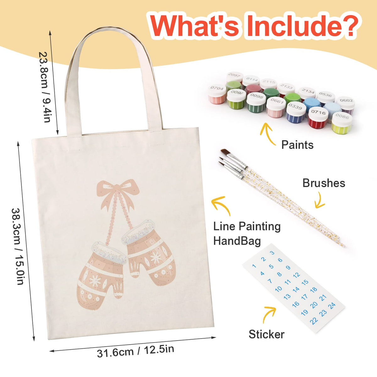 
Paint by Numbers – DIY Totebag | Winter Mittens