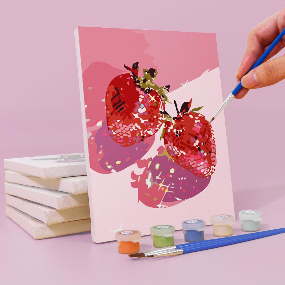 
Paint by Numbers – 6 Mini Paintings | Disco Fruit Pop Art Set