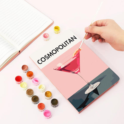Paint by Numbers Hardcover Journal Notebook - Cosmopolitan Cocktail