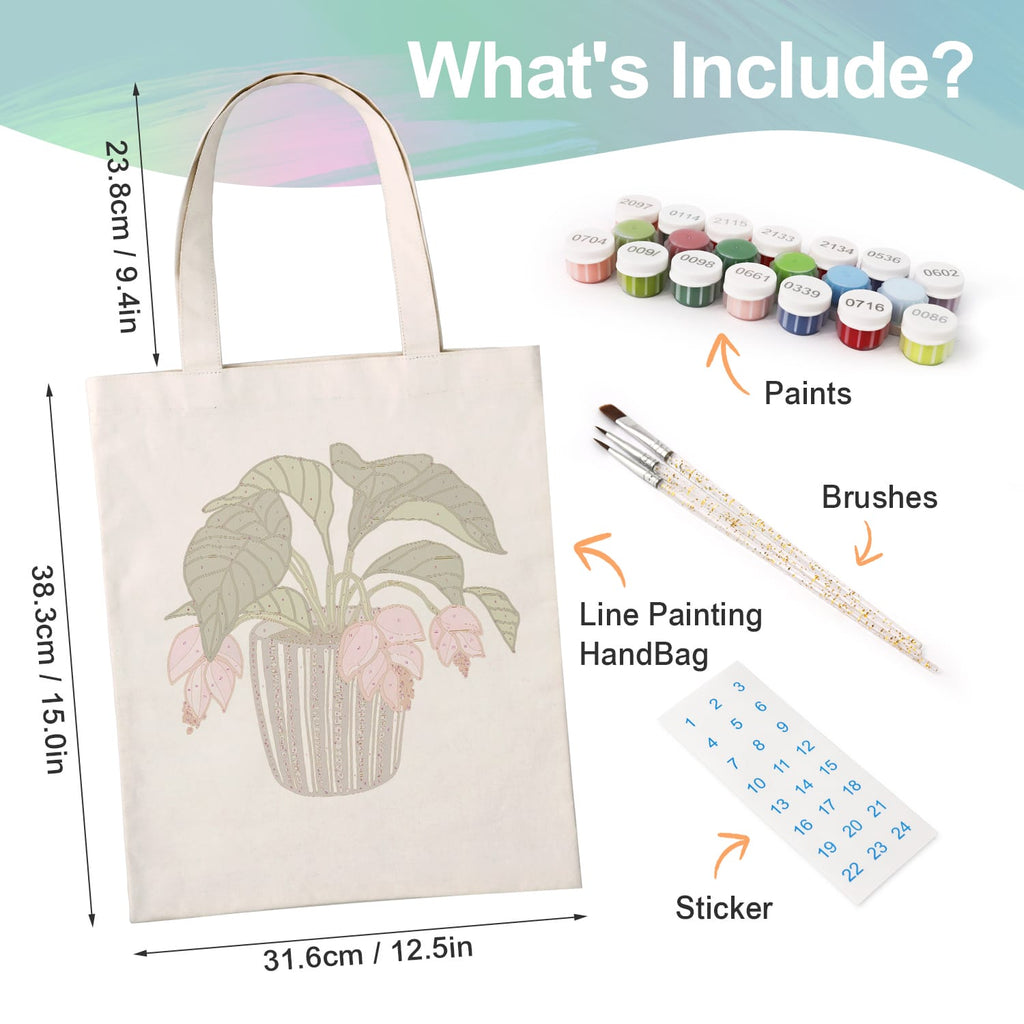 Paint by Numbers – DIY Totebag | Pink Bellflower