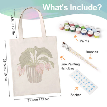 Paint by Numbers – DIY Totebag | Pink Bellflower